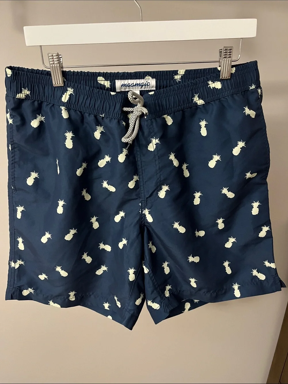 AMAZON Men’s Navy Pineapple Print Swim Trunks